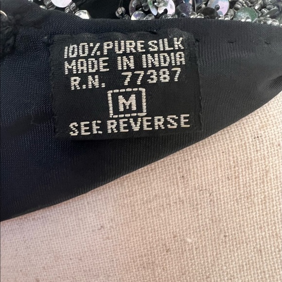 Right Choice vintage silk beaded medium gown so stunning!! - Picture 11 of 17